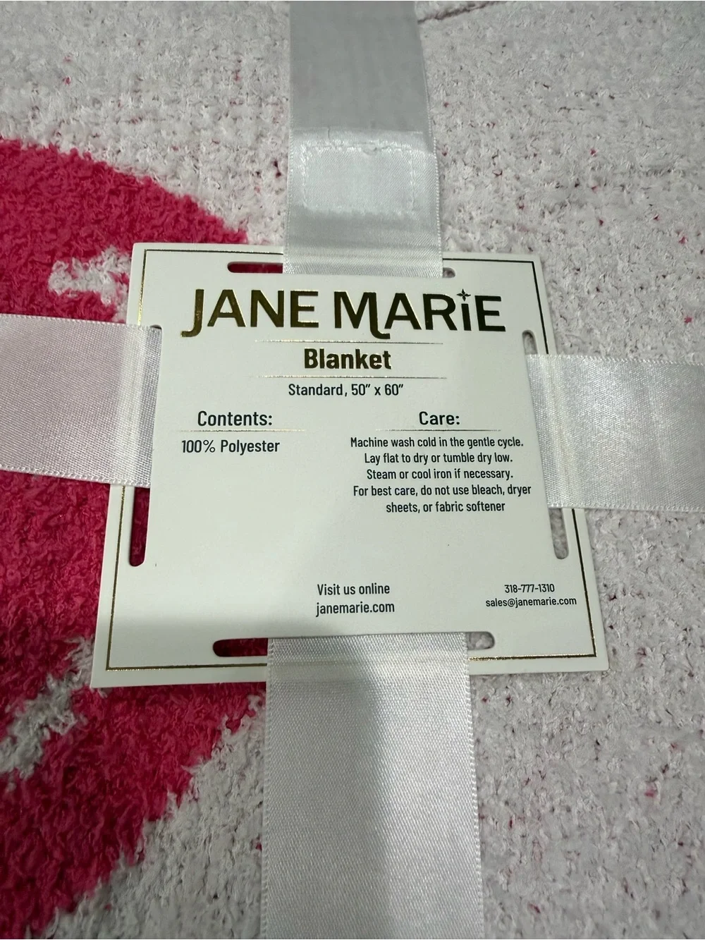 Jane Marie Sweet Smiles Pink Smiley Face Blanket 50x60 Brand New